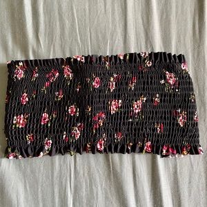 Floral tub top bikini top